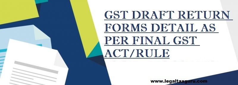 GST Draft return forms detail as per final GST Act/Rule