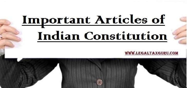 Important Articles of Indian Constitution
