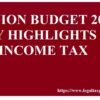 Union Budget 2025 Key features on Income Tax \Finance Bill 2025